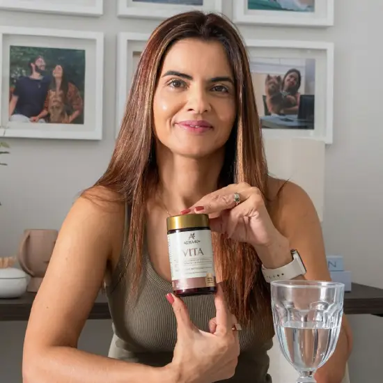 Cristina com o AERA40+ Vita
