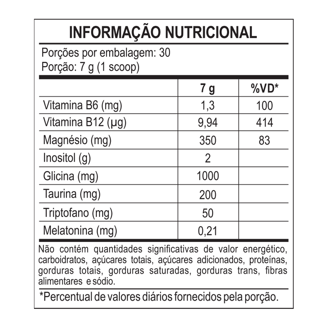 Informação nutricional AERA40+ Luna